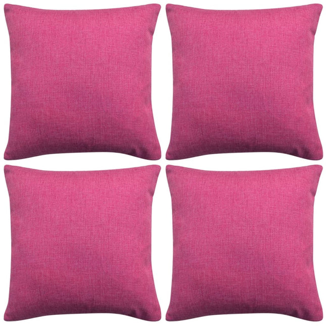 Housses De Coussin 4 Pcs Aspect De Lin