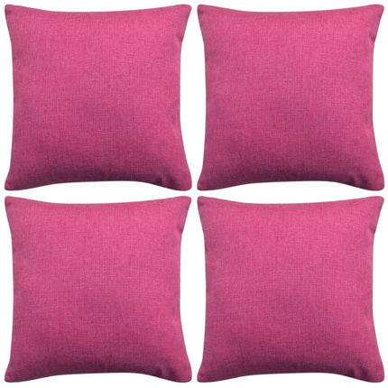 Housses De Coussin 4 Pcs Aspect De Lin