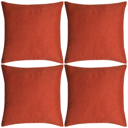 Housses De Coussin 4 Pcs Aspect De Lin