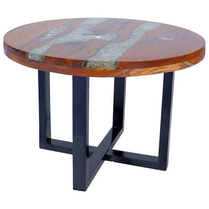 Table Basse Teck Résine 60 Cm