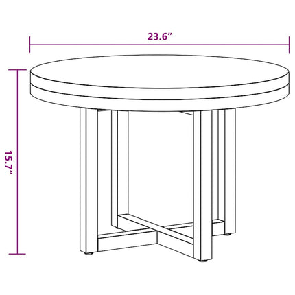 Table Basse Teck Résine 60 Cm