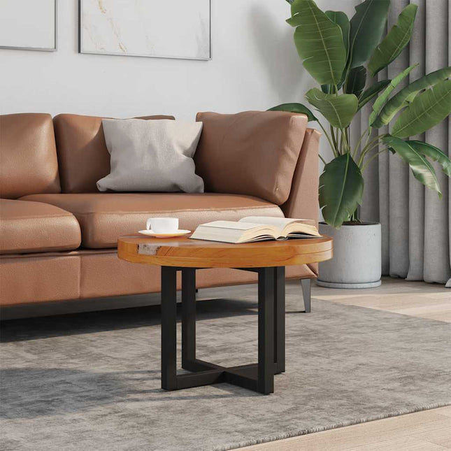 Table Basse Teck Résine 60 Cm