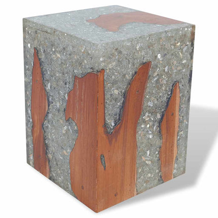 Tabouret Bois De Teck Massif Et Résine