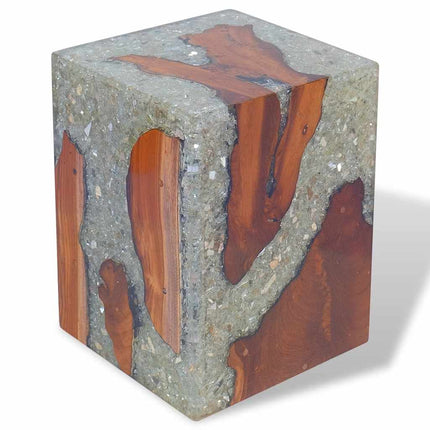 Tabouret Bois De Teck Massif Et Résine