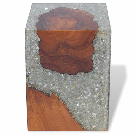 Tabouret Bois De Teck Massif Et Résine