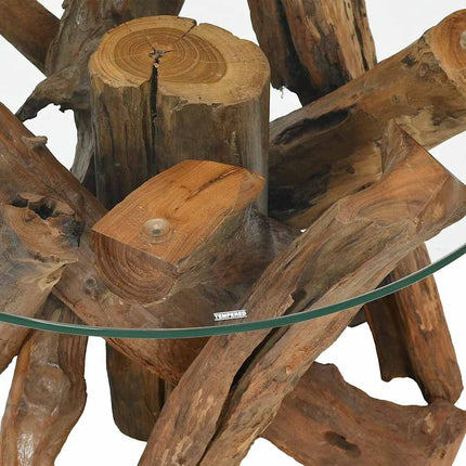 Table Basse Bois Flottant De Teck Massif 60 Cm