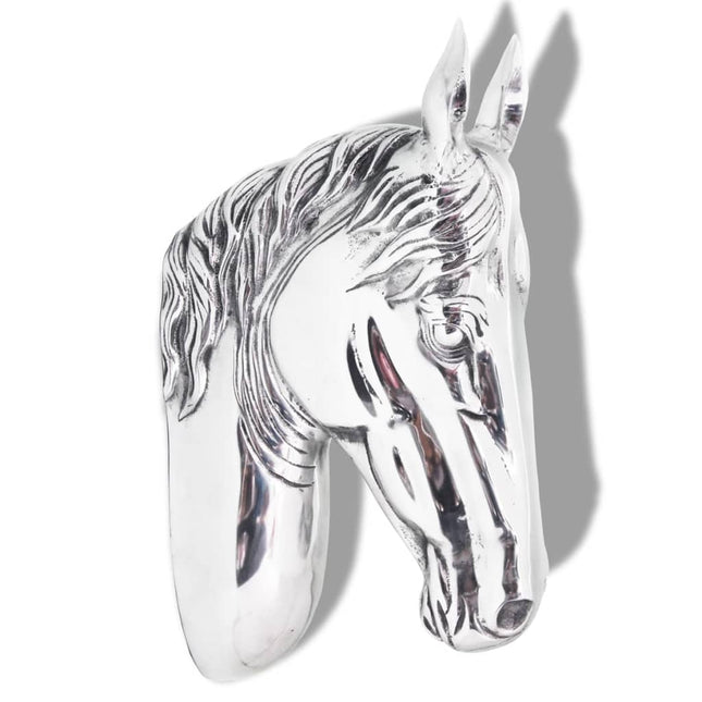 Décoration Murale En Forme De Tête De Cheval Aluminium Argenté