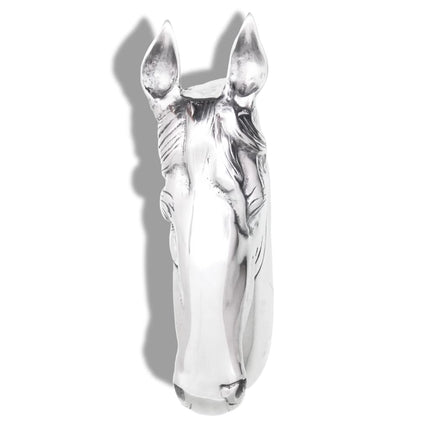 Décoration Murale En Forme De Tête De Cheval Aluminium Argenté