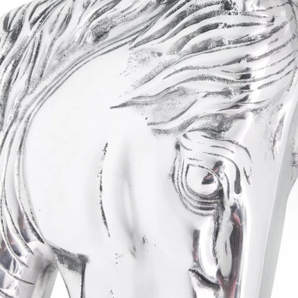Décoration Murale En Forme De Tête De Cheval Aluminium Argenté