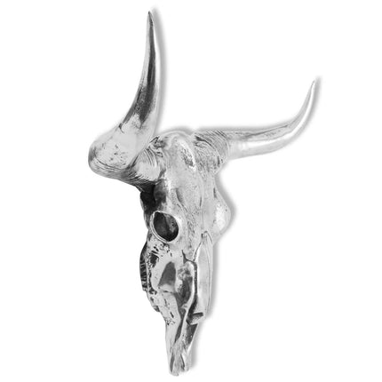 Décoration Murale En Forme De Crâne De Taureau Aluminium Argenté