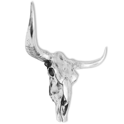 Décoration Murale En Forme De Crâne De Taureau Aluminium Argenté