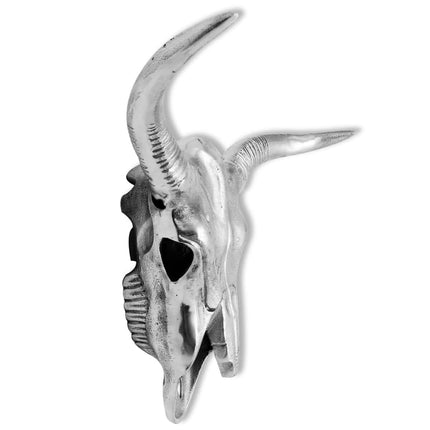 Décoration Murale En Forme De Crâne De Taureau Aluminium Argenté