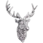 Décoration Murale En Forme De Tête De Cerf Aluminium Argenté