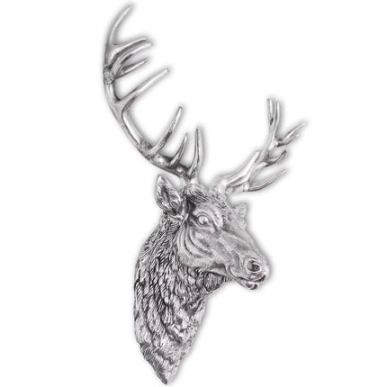 Décoration Murale En Forme De Tête De Cerf Aluminium Argenté