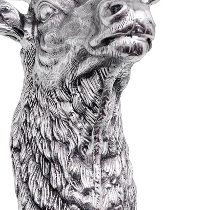 Décoration Murale En Forme De Tête De Cerf Aluminium Argenté