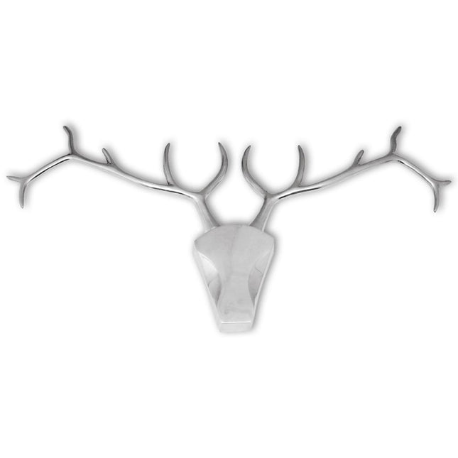 Décoration Murale En Forme De Tête De Cerf Aluminium Argenté