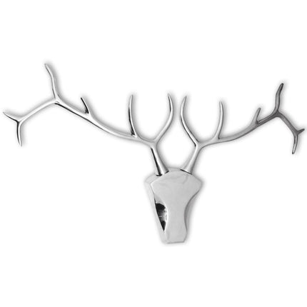 Décoration Murale En Forme De Tête De Cerf Aluminium Argenté