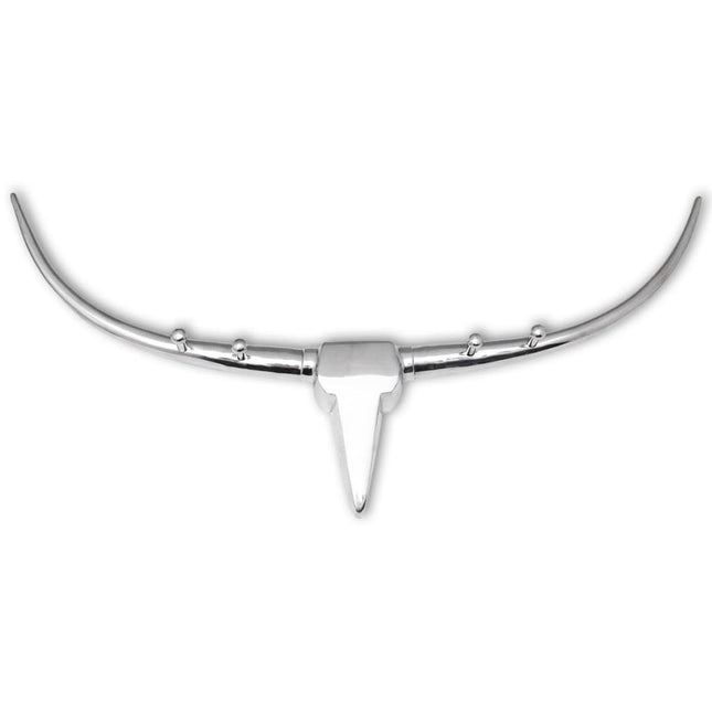 Décoration De Tête De Taureau Avec Cheville Aluminium Argenté