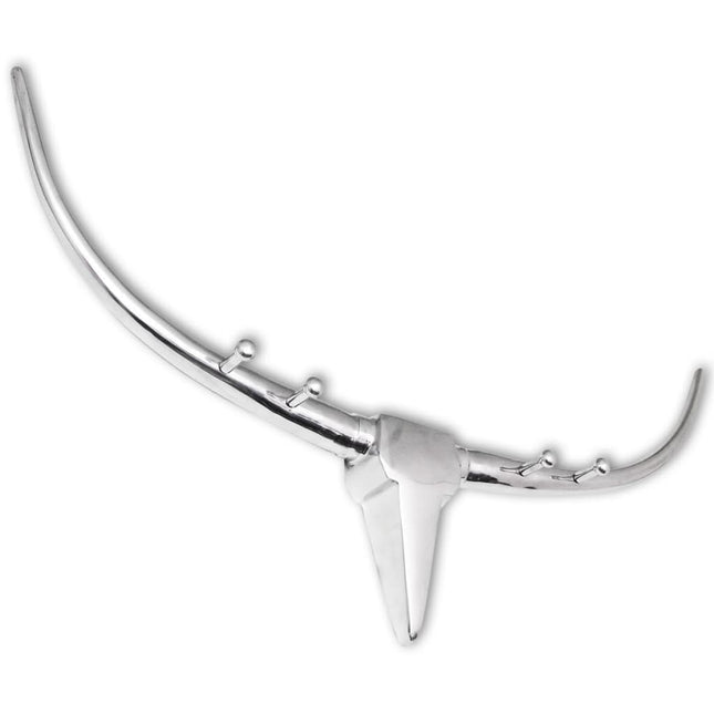 Décoration De Tête De Taureau Avec Cheville Aluminium Argenté