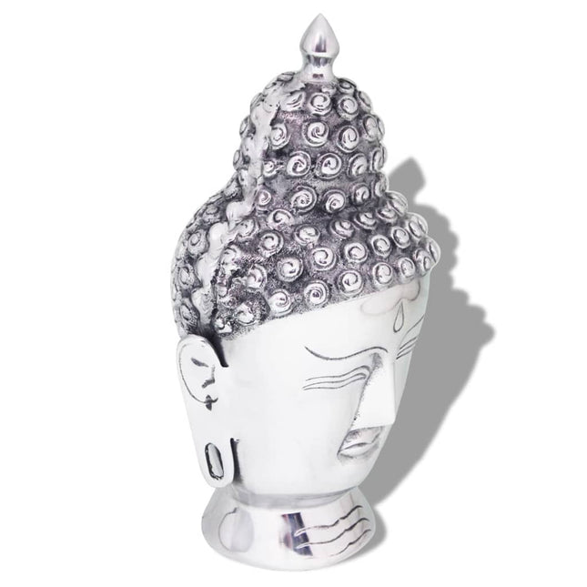 Décoration Murale En Forme De Tête De Bouddha Aluminium Argenté