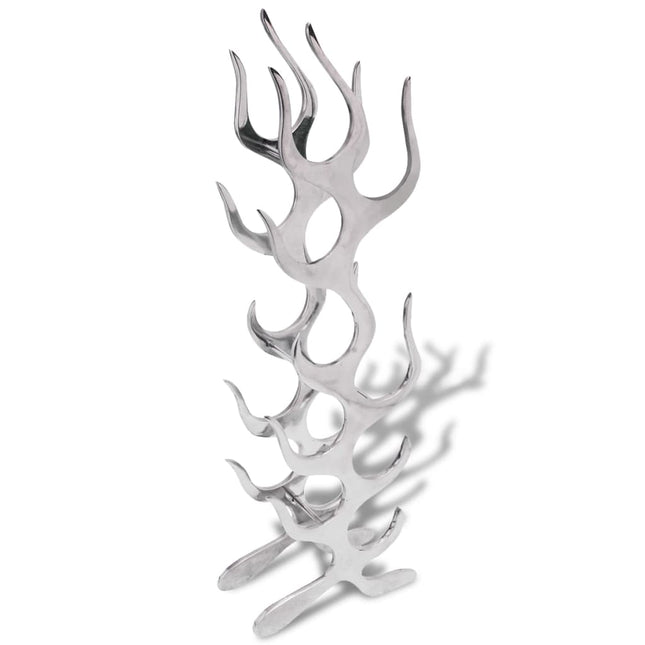 Casier À 9 Bouteilles En Forme De Flamme Aluminium Argenté