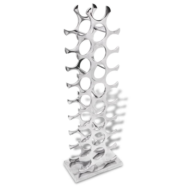 Casier À Bouteilles Aluminium Argenté 27 Bouteilles