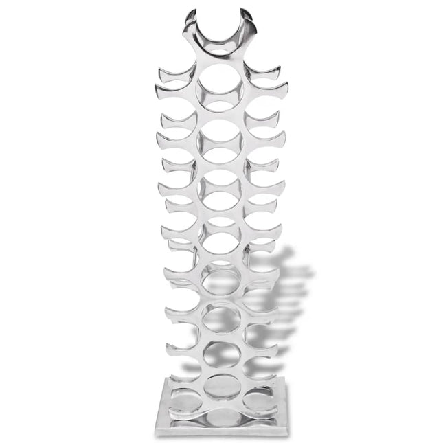 Casier À Bouteilles Aluminium Argenté 27 Bouteilles