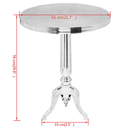 Table Auxiliaire Ronde Aluminium Argenté