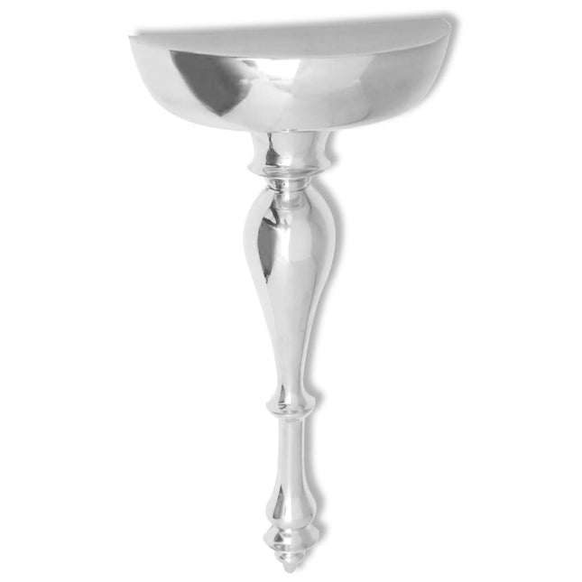 Table Console / Étagère Murale 35 X 17 X 81 Cm Aluminium Argenté
