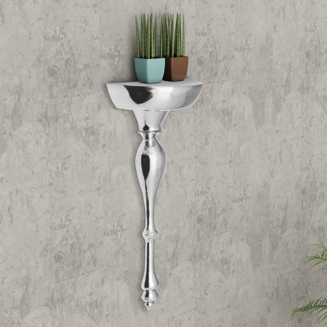 Table Console / Étagère Murale 35 X 17 X 81 Cm Aluminium Argenté
