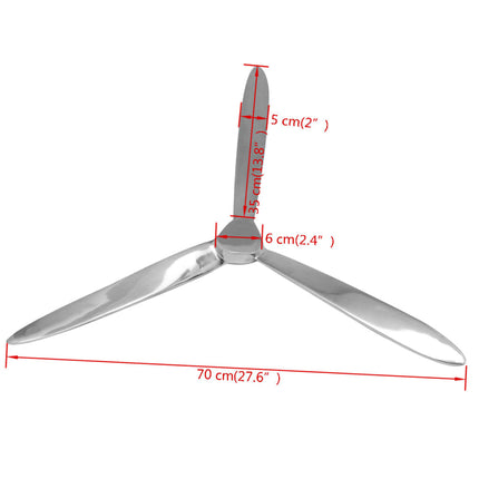 Hélice Murale Aluminium Argenté 70 Cm