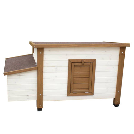 @Pet Poulailler D'extérieur 136X74,5X75 Cm Bois Blanc Et Marron