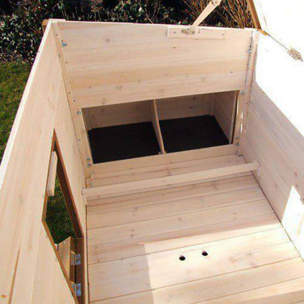 @Pet Poulailler D'extérieur 136X74,5X75 Cm Bois Blanc Et Marron