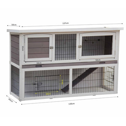 @Pet Clapier Bigfoot Bois 137X50X85 Cm Blanc