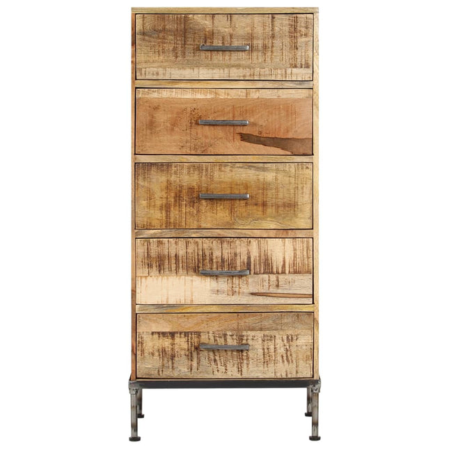 Coffre À Tiroirs 45X35X106 Cm Bois De Manguier Massif