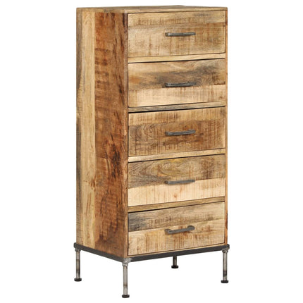 Coffre À Tiroirs 45X35X106 Cm Bois De Manguier Massif