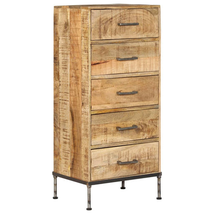Coffre À Tiroirs 45X35X106 Cm Bois De Manguier Massif