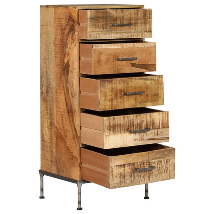Coffre À Tiroirs 45X35X106 Cm Bois De Manguier Massif