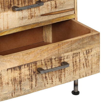 Coffre À Tiroirs 45X35X106 Cm Bois De Manguier Massif