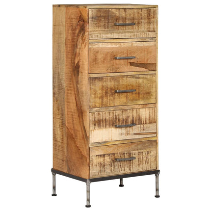 Coffre À Tiroirs 45X35X106 Cm Bois De Manguier Massif