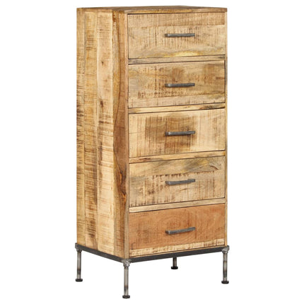 Coffre À Tiroirs 45X35X106 Cm Bois De Manguier Massif