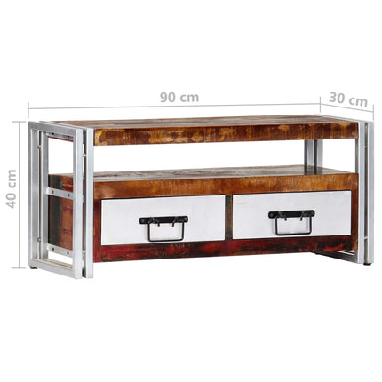 Meuble Tv 90X30X40 Cm Bois De Récupération Massif
