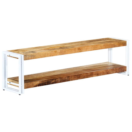 Meuble Tv 90X30X40 Cm Bois Massif De Manguier Blanc