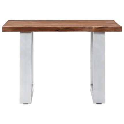 Table Basse Avec Bord Naturel 60X60X40 Cm Bois D'acacia Massif