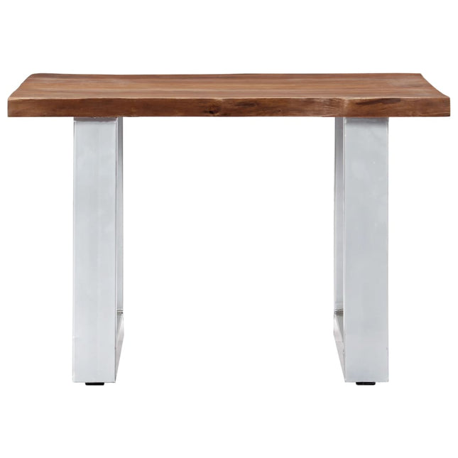 Table Basse Avec Bord Naturel 60X60X40 Cm Bois D'acacia Massif