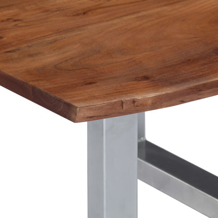 Table Basse Avec Bord Naturel 60X60X40 Cm Bois D'acacia Massif