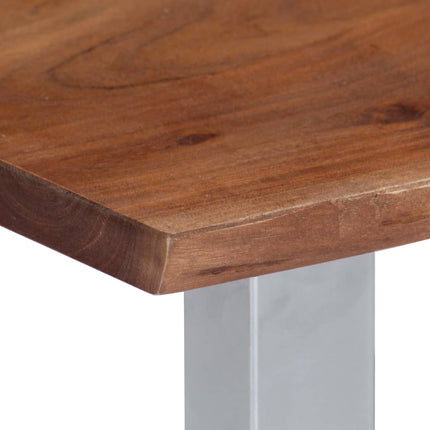 Table Basse Avec Bord Naturel 60X60X40 Cm Bois D'acacia Massif