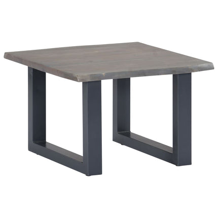 Table Basse Avec Bord Naturel 60X60X40 Cm Bois D'acacia Massif