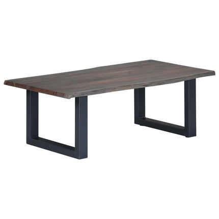 Table Basse Avec Bord Naturel 60X60X40 Cm Bois D'acacia Massif