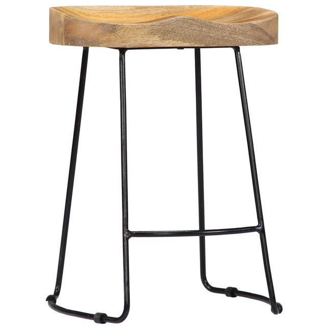 Tabourets De Bar Gavin Lot De 2 Bois De Manguier Solide Marron Clair